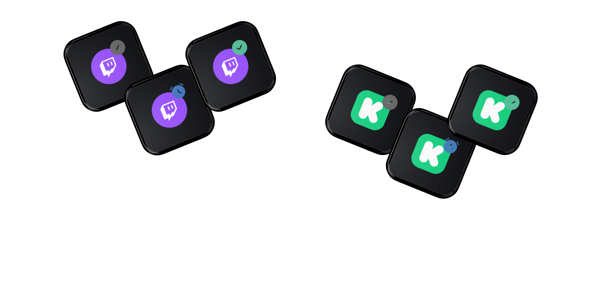 botões do Stream Deck com os ícones de cada plataforma