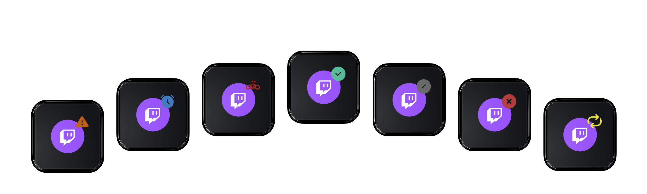 botões do Stream Deck com os ícones de cada plataforma